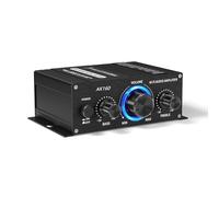 Amplificatore di Potenza Audio Bluetooth 5.0, Ricevitore Amplificatore Stereo in Lega di Alluminio 20W X 2 da 20Hz a 20KHz, 12V Universale per Auto, Altoparlanti, Bar, Feste