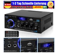 Amplificatore di potenza wireless Bluetooth per uso interno ed esterno, amplificatore audio stereo con radio FM, ingresso USB e scheda SD, opzioni di