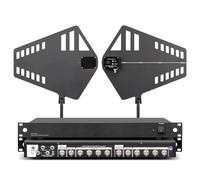 Amplificatore di segnale microfono wireless con distribuzione antenna UHF, 2 alette per antenna direzionale attiva, 8 porte di ingresso/uscita, gamma di frequenza 400-950 MHz