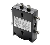 Amplificatore di segnale per antenna TV bidirezionale con 2 ingressi e 4 uscite - Booster e splitter con distribuzione a basso rumore per uso interno con percorso inverso e