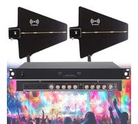 Amplificatore di segnale per microfono wireless, antenna UHF, distribuzione dell'energia con antenne direzionali attive per spettacoli teatrali e matrimoni