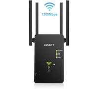 Amplificatore di segnale WiFi Super Boost, lungo raggio fino a 2500 FT, amplificatore wireless Internet da 1200 MBPS, copre 15 dispositivi con 4 antenne avanzate esterne, LAN/Ethernet (nero)