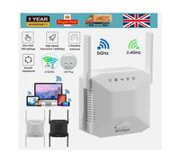 Amplificatore extender Wi-Fi 5G per una copertura senza interruzioni, che utilizza la tecnologia dual band per una connettività continua.