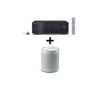 Amplificatore Hi Fi Yamaha R N800A Nero + Diffusore Multiroom Yamaha MusicCast 20 WX 021 Bianco - Nouvo