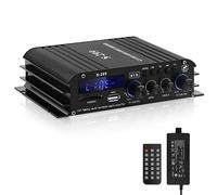 Amplificatore HiFi, S-299 Mini 4 canali Bluetooth Audio Amplificatore RMS 40W×4+50W Max.800W Amplificatore di potenza DC 12V/5A per gli altoparlanti di casa con USB SD, AUX
