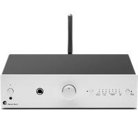 Pro-Ject Stereo Box E, amplificatore stereo hi-fi compatto, argento | 7 ingressi con Phono MM, Bluetooth 5.0 aptX HD, ottico e coassiale, subwoofer, cuffie, struttura in acciaio