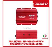 AMPLIFICATORE MA-700 DA 500W AUTO AUTORADIO STEREO AUDIO BASSI SUB