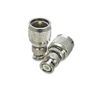 Amplificatore maschio da 2 pezzi da BNC a UHF PL259 SO239;Convertitore di prova del connettore dell'adattatore coassiale RF Jack femmina Ottone(Type 2-2pcs)