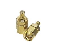 Amplificatore maschio da 2 pezzi SMA a MCX;Convertitore di prova del connettore dell'adattatore coassiale RF dritto Jack femmina(Type 3-2pcs)