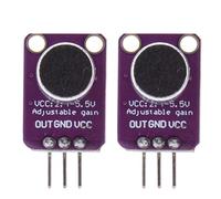 Amplificatore microfono modulo del sensore sonoro munefe, amplificatore microfono elettro -regolabile, schedas di breakout preamplificatore microfono per amplificatori (2pc)