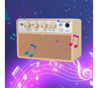 Amplificatore per chitarra, connettività per cuffie, alimentatore con interfaccia USB-C alimentato a batteria per la portabilità, sia per chitarre acustiche che elettriche.