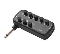 Amplificatore per Chitarra Portatile, Mini Amplificatore con 3 | Controlli chiari per suoni puliti a heavy metal, 3 modulazioni integrate, ritardo creativo, ricarica e registrazione USB-C