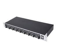 Amplificatore per Cuffie a 8 Canali, Splitter per Cuffie Professionale in Metallo per Uso in Studio e Sul Palco, 2 Uscite, Misuratore LED a 7 Segmenti, Gamma Dinamica 103 DB