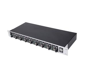 Amplificatore per Cuffie a 8 Canali, Splitter per Cuffie Professionale in Metallo per Uso in Studio e Sul Palco, 2 Uscite, Misuratore LED a 7 Segmenti, Gamma Dinamica 103 DB