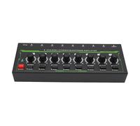 Amplificatore per Cuffie a 8, Splitter con Regolazione del Volume, Luce Respiratoria RGB, Interruttore Mono e Stereo, Jack Stereo in Metallo, Adatto per gli Appassionati di