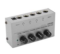 Amplificatore per cuffie, Amplificatore per auricolari a 4 canali Easy Connect Impedenza 100KΩ a basso rumore con adattatore di alimentazione 12V per apparecchiature
