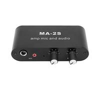 Amplificatore per Cuffie con Microfono a Condensatore da 3,5 Mm Amplificatore per Cuffie in Alluminio ABS Preamplificatore Audio Scheda di Missaggio 3 Porte di Uscita