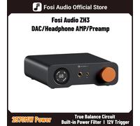 Amplificatore per Cuffie HIFI Fosi Audio ZH3 con DAC Desktop AKM4493SEQ, Preamplificatore Completamente Bilanciato con Telecomando e Ingresso Trigger 12V