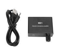 Amplificatore per microfono a elettrete ME1, guadagno regolabile 0-20 dB, preamplificatore audio per cuffie con microfono a condensatore, ingresso da 3,5 mm con batteria al
