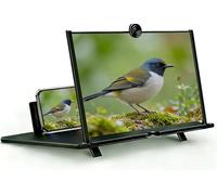 Amplificatore portatile 3D HD per schermo - Lente d'ingrandimento pieghevole per telefono e supporto per film, compatibile con tutti gli smartphone (nero)