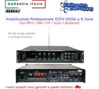 Amplificatore Professionale 100V-350W a 6 Zone Con MP3/DAB/FM/Scan/Bluetooth