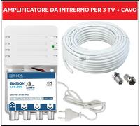 Amplificatore Segnale Antenna Tv Da Interno VHF UHF 2 Uscite Alto Guadagno LTE