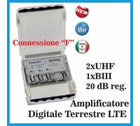 Amplificatore segnale Antenna TV Digitale Terrestre LTE 20 dB regolabile 1 OUT