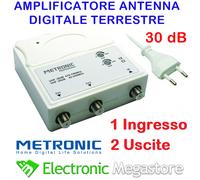 AMPLIFICATORE SEGNALE TV 27db A 2 USCITE, MIGLIORA/POTENZIA IL SEGNALE TV