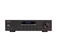 AIWA - AMR-200DAB Amplificatore Hi-Fi multifunzione, Bluetooth 5.0, Tuner DAB/FM, Phono In, Input audio, Mp3 Player da porte USB/SD, Telecomando, Colore Nero