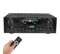 Amplificatore stereo Bluetooth 5.2 a 7 canali, amplificatore audio stereo professionale con telecomando, ricevitore AV HiFi con supporto FM/USB/SD, for sistema home theater e karaoke