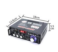 Amplificatore stereo compatto per l'intrattenimento domestico, amplificatore Bluetooth 5.0 con ricevitore a 2 canali ad alta fedeltà, design