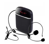 Amplificatore vocale, 10W Cablato/UHF Wireless Mini Moda Microfono Guida Auricolare Lezione Didattica Amplificatore Portatile Dedicato(Noir)