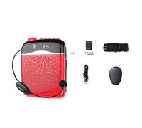 Amplificatore vocale, Amplificatori Vocali Wireless Cablati/2.4G Microfono 5.0 Altoparlante Insegnante Scuola Guida Turistica 20W Radio FM Portatile Megafoni(Red-2.4G Wireless)