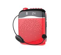 Amplificatore vocale, Amplificatori Vocali Wireless Cablati/2.4G Microfono 5.0 Altoparlante Insegnante Scuola Guida Turistica 20W Radio FM Portatile Megafoni(Red-2.4G Wireless)
