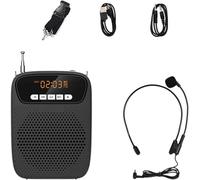 Amplificatore vocale chiaro con microfono per insegnamento e parlare in pubblico 2200 mAh ricaricabile,Altoparlante esterno per guide turistiche con microfono cablato Bluetooth