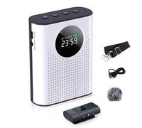 Amplificatore vocale con microfono Lavalier wireless 2.4G - altoparlante ricaricabile supporta Bluetooth, scheda TF/SD - amplificatore portatile con microfono wireless per insegnanti, guida turistica
