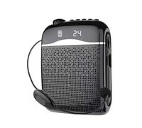 Amplificatore vocale da 20 W Microfono wireless cablato/2.4G Altoparlante 5.0 Guida turistica for insegnanti Radio FM portatile Megafono per l'Insegnamento(Black-FM Wireless)