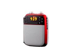 Amplificatore vocale, Megafono Wireless Amplificatore Vocale Portatile Guida For L'insegnante Microfono Altoparlante 5W Supporto TF Card U Disco Lettore MP3(Red-Wireless)