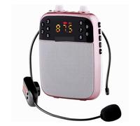 Amplificatore vocale, Megafono Wireless Amplificatore Vocale Portatile Guida For L'insegnante Microfono Altoparlante 5W Supporto TF Card U Disco Lettore MP3(Pink-Wireless)