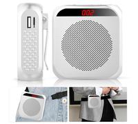 Amplificatore vocale portatile, altoparlante ricaricabile con microfono auricolare, cintura, batteria da 2200 mAh, mini amplificatore di voce senza fili per allenatori, insegnanti, guide turistiche,