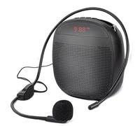 Amplificatore Vocale Portatile, Amplificatore vocale portatile Amplificatori vocali cablati Altoparlante Radio FM Altoparlante con microfono ad archetto(Noir)