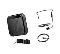 Amplificatore vocale portatile con microfono auricolare, schermo di visualizzazione, riproduzione USB scheda TF, usura della vita per insegnare Amplificazione unità PA indossabile Docente Guida