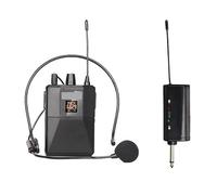 Amplificatore Vocale Portatile, Microfono con cuffia wireless con display digitale a LED con ricevitore e trasmettitore