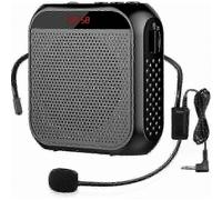 Amplificatore vocale wireless portatile con microfono, ideale per discorsi in pubblico e presentazioni.