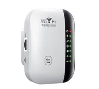 Amplificatore WLAN con presa, ripetitore WiFi da 2,4 GHz con WPS, ripetitore WiFi da 300 Mbit/s, amplificatore Internet per dispositivi fino a 3000 m² e 30 +, cavo di rete incluso (bianco)