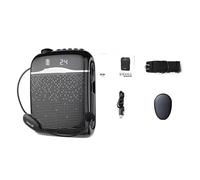 Amplificatori Vocali Wireless Cablati/2.4G Microfono 5.0 Altoparlante Insegnante Scuola Guida Turistica 20W Radio FM Portatile Megafoni per l'Insegnamento(Black-2.4G Wireless)