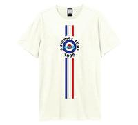 Amplified 1995 Tour Stripes Maglietta Oasis Adulto Unisex (M) (Bianco Vintage)