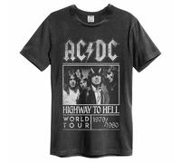 Amplified Acdc Highway To Hell Poster Ufficiale Merce T-Shirt Grigio Scuro Nuovo
