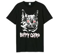 Amplified Biffy Clyro - Maglietta unisex da adulto con gatto nero, nero, XX-Large