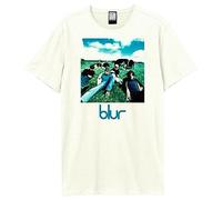 Amplified Blur T Shirt Leisure Band Logo Nuovo Ufficiale Unisex Bianca Size XL